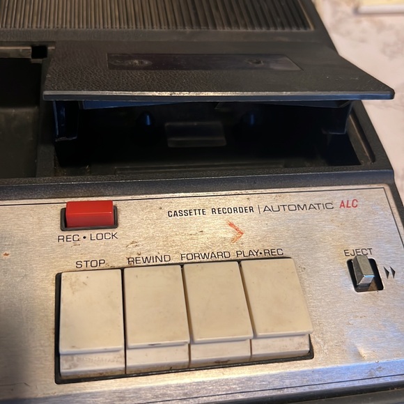 Vtg General Electric GE Model M8420A Cassette Recorder Automatic ALC with Mic - Picture 4 of 16